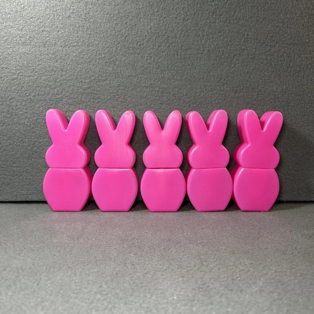 2009 PEEPS Pink‎ Plastic Figures Lot Of 5 Easter Collectible Decor Just Born Inc